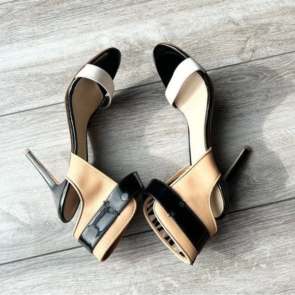 Guess Black Tan Ankle Strappy Heeled Sandals - Picture 6 of 12